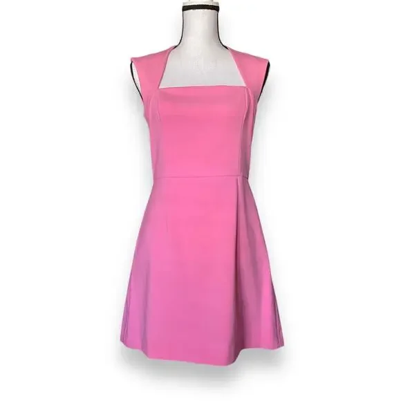 French Connection | Dresses | French Connection Whisper Ruth Square Neck  Mini Dress Sz 8 Pink Sleeveless Cute | Poshmark